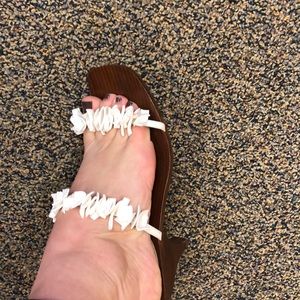 White Kate spade slides